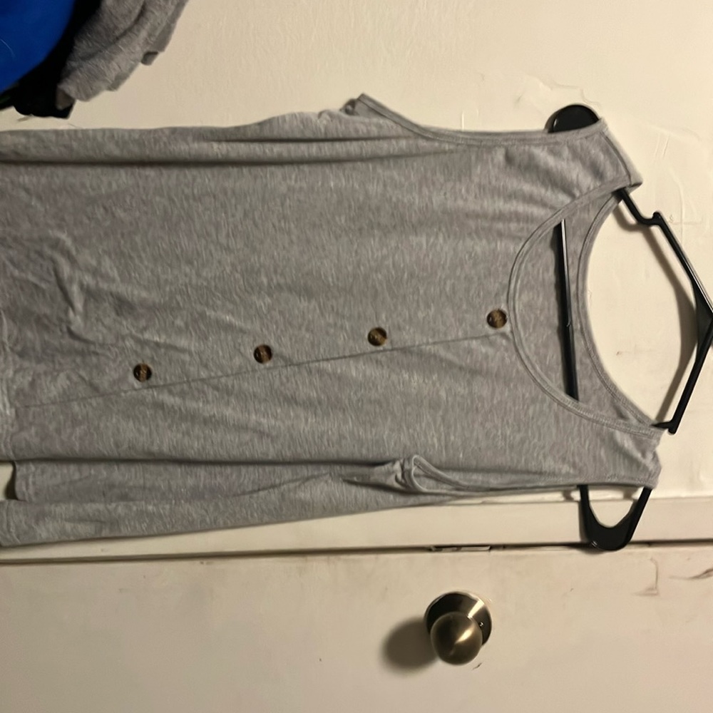 Grey button down